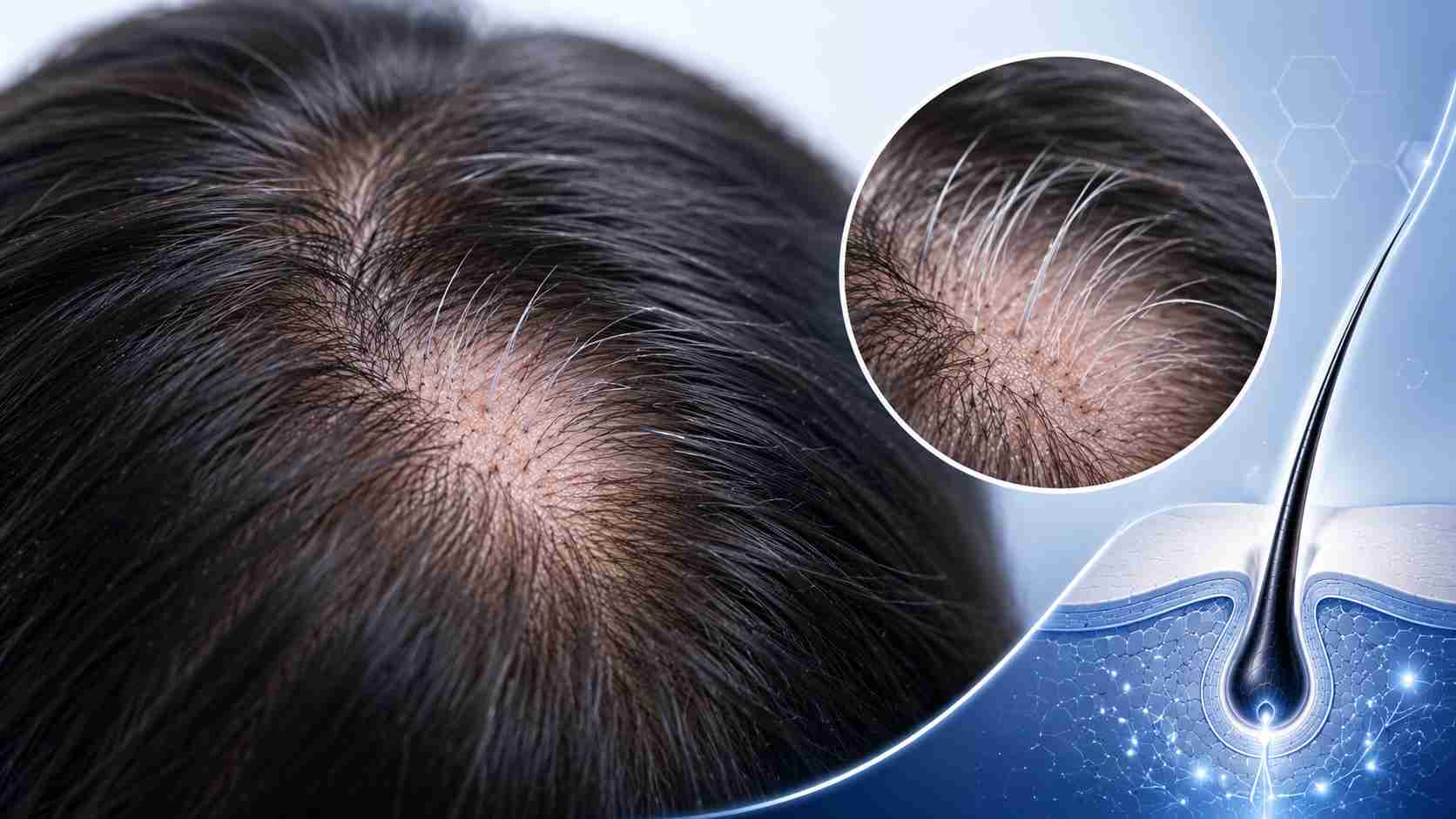 White hair regrowth appearing in an alopecia areata bald patch